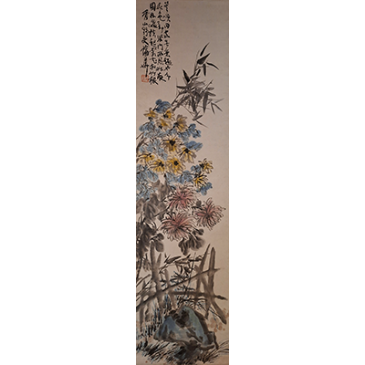 Lot 10: 蒲华 - 兰石竹菊图