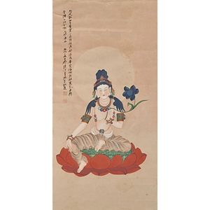 Lot 21: 张大千 - 工笔观音图