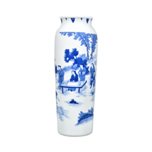 Lot 31: Blue and White Cylindrical Vase 青花人物纹筒瓶 - Image 1