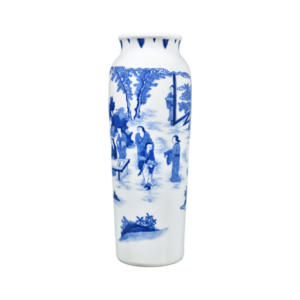 Lot 31: Blue and White Cylindrical Vase 青花人物纹筒瓶 - Image 2