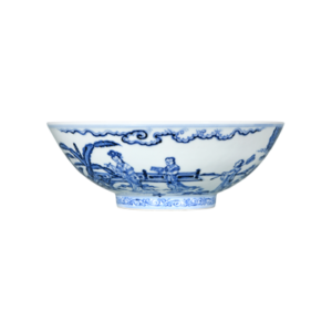 Lot 38: Blue and White Bowl with Ladies Design 青花仕女纹碗 - Image 2