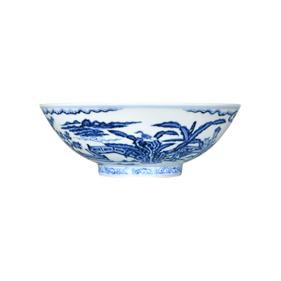 Lot 38: Blue and White Bowl with Ladies Design 青花仕女纹碗