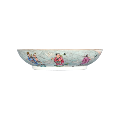Lot 40: Famille Rose Dish Depicting the God of Longevity 粉彩寿星福禄图盘