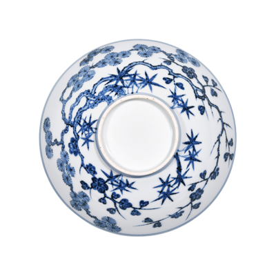 Lot 41: Blue and White Bowl with the "Three Friends of Winter" Motif 青花岁寒三友纹碗