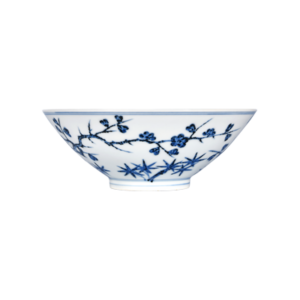 Lot 41: Blue and White Bowl with the "Three Friends of Winter" Motif 青花岁寒三友纹碗 - Image 1