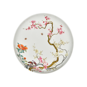 Lot 49:  Famille Rose Dish with Lingzhi and Plum Blossom Design 粉彩灵芝梅花纹盘 - Image 1
