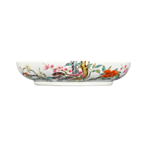Lot 49:  Famille Rose Dish with Lingzhi and Plum Blossom Design 粉彩灵芝梅花纹盘 - Image 3