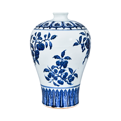 Lot 56: Blue and White Meiping Vase 青花折枝瑞果纹梅瓶